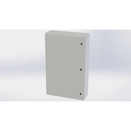 Saginaw Control & Engineering 1/4 Turn Latch Electrical Enclosures, 48 in H, 10 in D, 30 in W, NEMA 3R, 4, 12, 13, Carbon Steel SCE-48EL3010LPLG